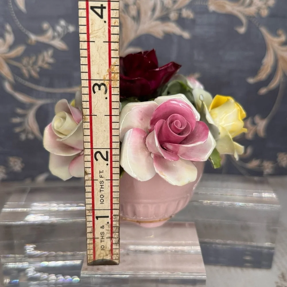 Vintage Staffordshire Bone China Floral Arrangement England Hand Painted
